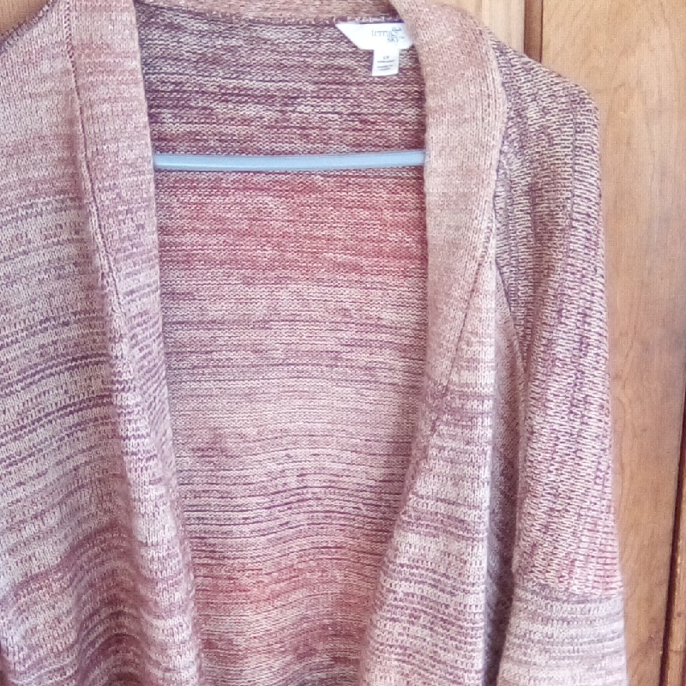 Impo Women's Pink and Beige Knit Cardigan